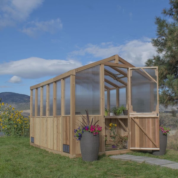 Outdoor Living Today Cedar 8 ft. x 12 ft. Greenhouse Kit