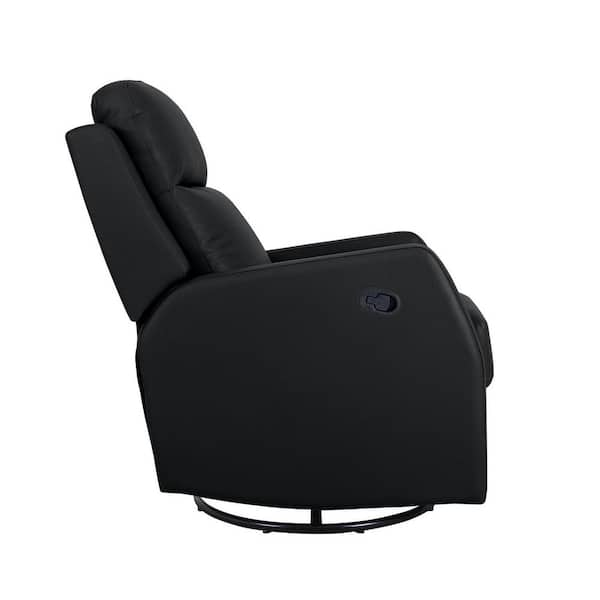 Prudencia Black Rocker Recliner with Wingback