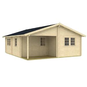 24.25 ft. D x 20.08 ft. W Wood Log Hobby Workshop Office Extra Space Storage Building