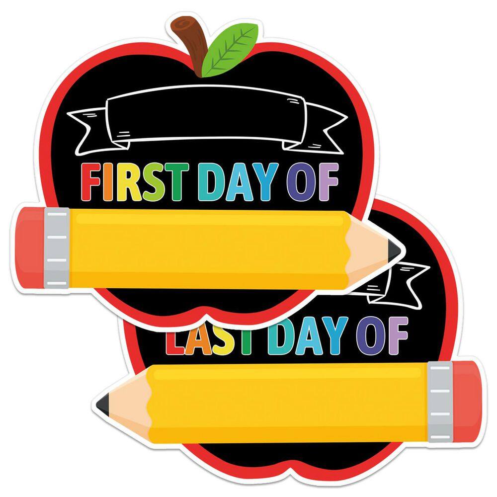 1-Pack 9.5x11.8 Double Sided Pencil Back to School Sign for Kids Reusable 1st Day of Kindergarten Preschool Photo Props