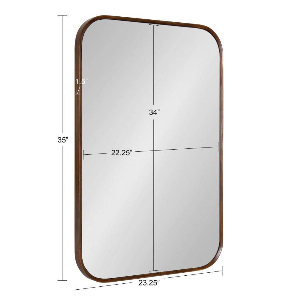 Nordlund Modern Walnut Brown Wood Framed Wall Mirror, 23x35