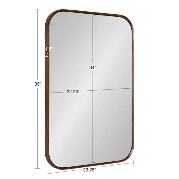 Nordlund 23.37 in. W x 35.00 in. H Rectangle Wood Walnut Brown Framed Modern Wall Mirror