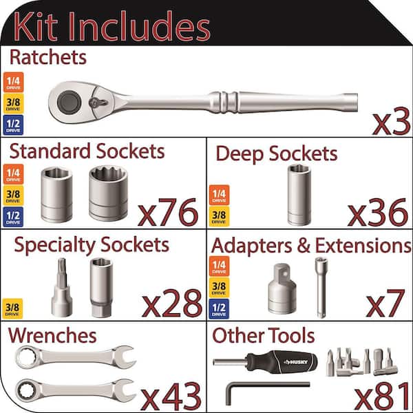 Mechanics Tool Set in EVA Trays (274-Piece)