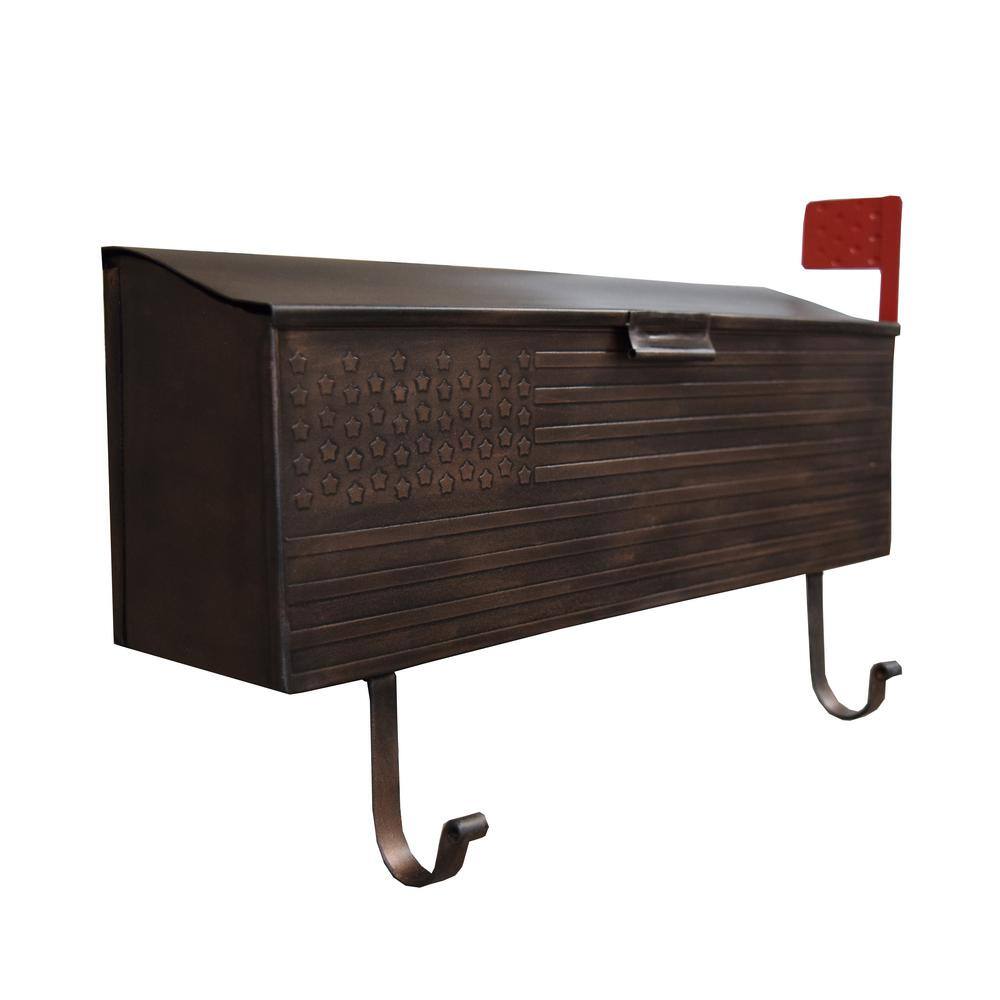 Copper Steel Wall Mounted Mailbox with Newspaper Hangers