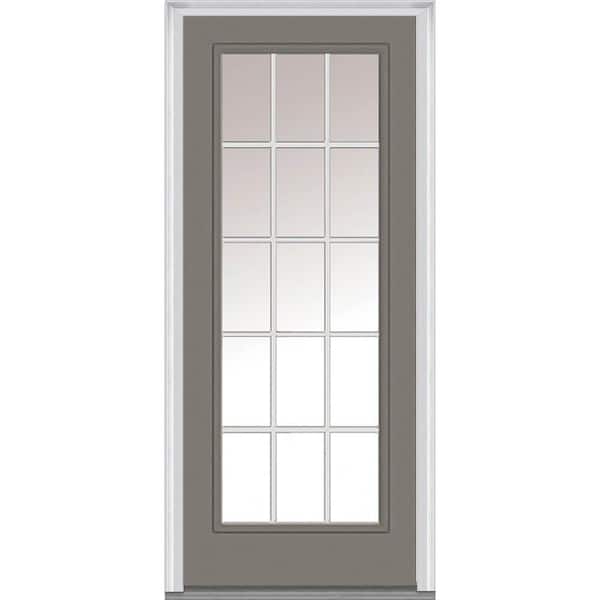 Milliken Millwork 31.5 in. x 81.75 in. Classic Clear Glass GBG Full Lite Painted Majestic Steel Exterior Door
