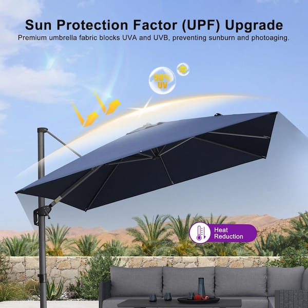 best patio umbrellas for uva and uvb protection HOTEEL 10x10ft Umbrella Cantilever Umbrella Double Top - Upgrade Intensify - 360 Rotation and 5 Angles Adjustment The round 160g polyester canopy offers a 3 Patbrela 10ft Cantilever Patio Umbrella,