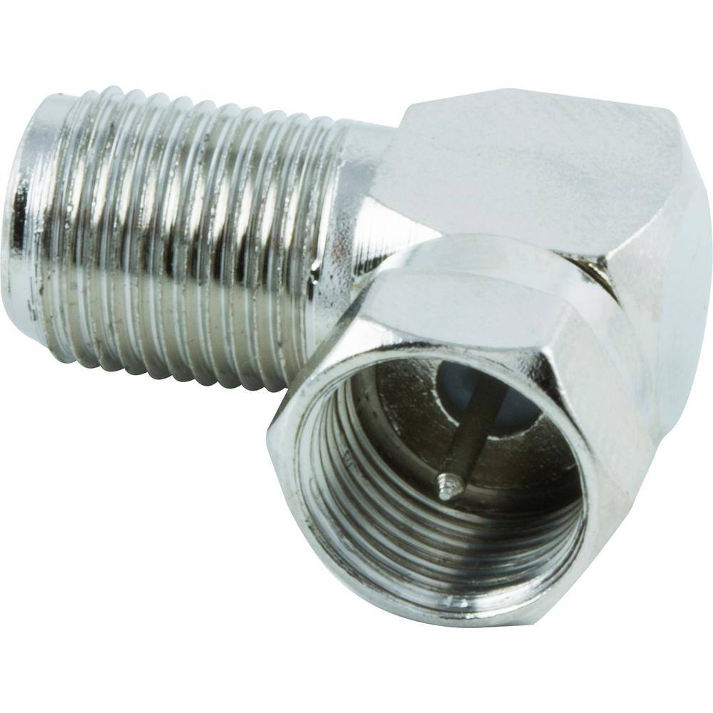 GE Nickel Right Angle FType Connector, Coax Connection (100Pack