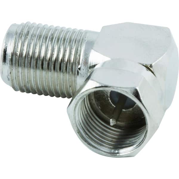 GE Nickel Right Angle F-Type Connector, Coax Connection (100-Pack)