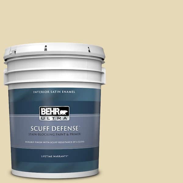 BEHR ULTRA 5 gal. #PPU8-13 Lemon Balm Extra Durable Satin Enamel Interior Paint & Primer