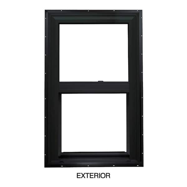 31.5 in. x 51.5 in. 60 Series Black Exterior and White Interior Single Hung Vinyl Window