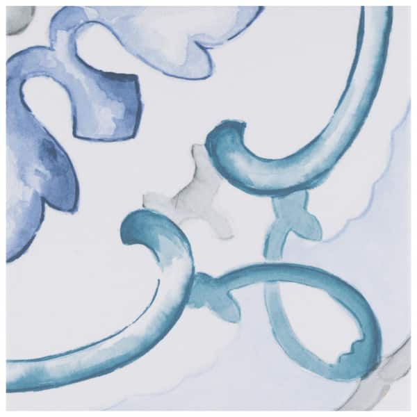 Merola Tile Saint Germain Gele Deco Jules 5-3/4 in. x 5-3/4 in. Porcelain Floor and Wall Take Home Tile Sample