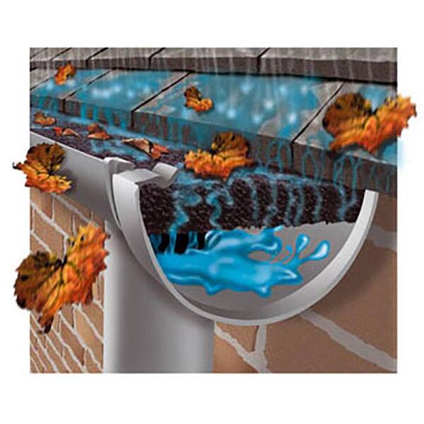 GutterFoam Gutter Guard - 5 Inch Foam Filter Insert With UV Protection & Germicide - Model GS10957