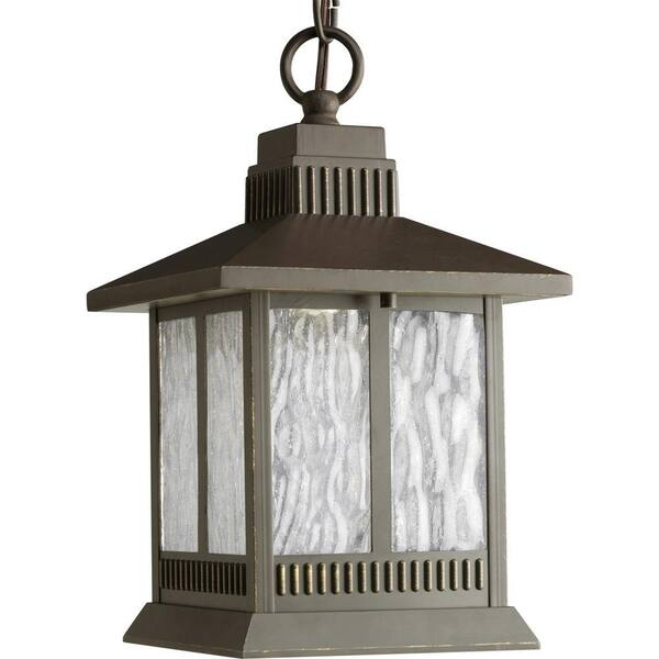 Progress Lighting Greenridge Collection 1-Light Antique Bronze Outdoor Hanging Lantern