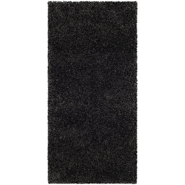 SAFAVIEH Milan Shag Doormat 2 ft. x 4 ft. Dark Gray Solid Area Rug