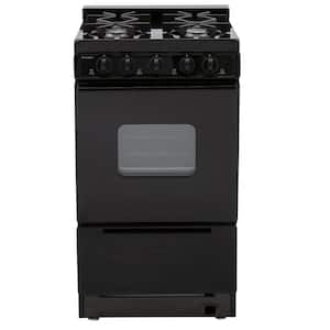 20 in. 2.42 cu. ft. Battery Spark Ignition Gas Range in Black