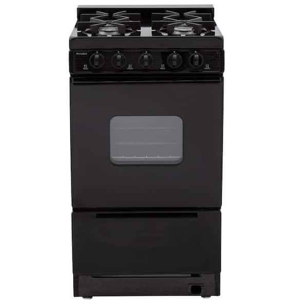Unbranded 20 in. 2.42 cu. ft. Battery Spark Ignition Gas Range in Black