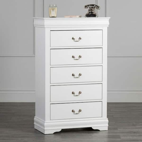 William's Home Furnishing Heritage Sleigh 31.5 in. White Chest