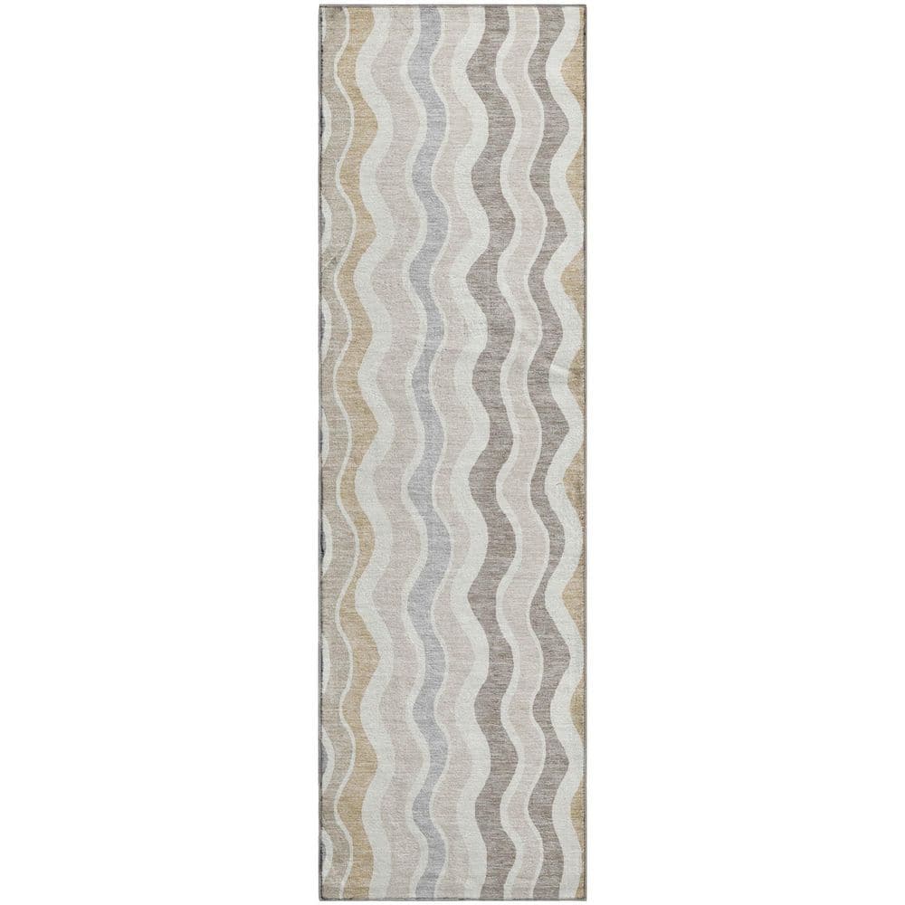 Mayfield Premium Machine Washable Abstract AMF2342 Ivory 2 ft. x 7 ft. Runner Rug price history on PriceWatchPro