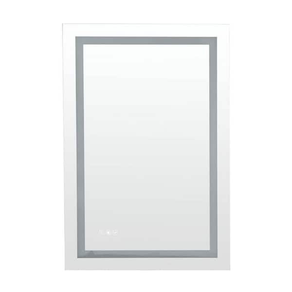 Unbranded 24 in. W x 32 in. H Rectangular Frameless LED Anti-Fog Wall Mount Modern Decorative Bathroom Vanity Mirror