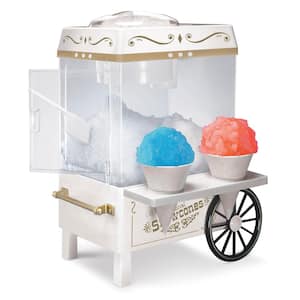 160 oz. White Snow Cone Machine with 2 Cones and Ice Scoop