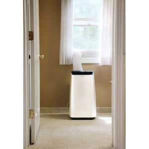 6,500 BTU Portable Air Conditioner Cools 450 Sq. Ft. with Timer, Auto Restart, LCD Display and Wheels in White