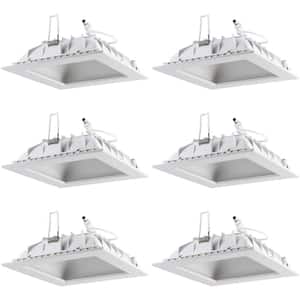 6 in. Canless 3000K New Construction Remode Slim Square Dimmable Indirect Integrated LED Recessed Light Kit (6-Pack)