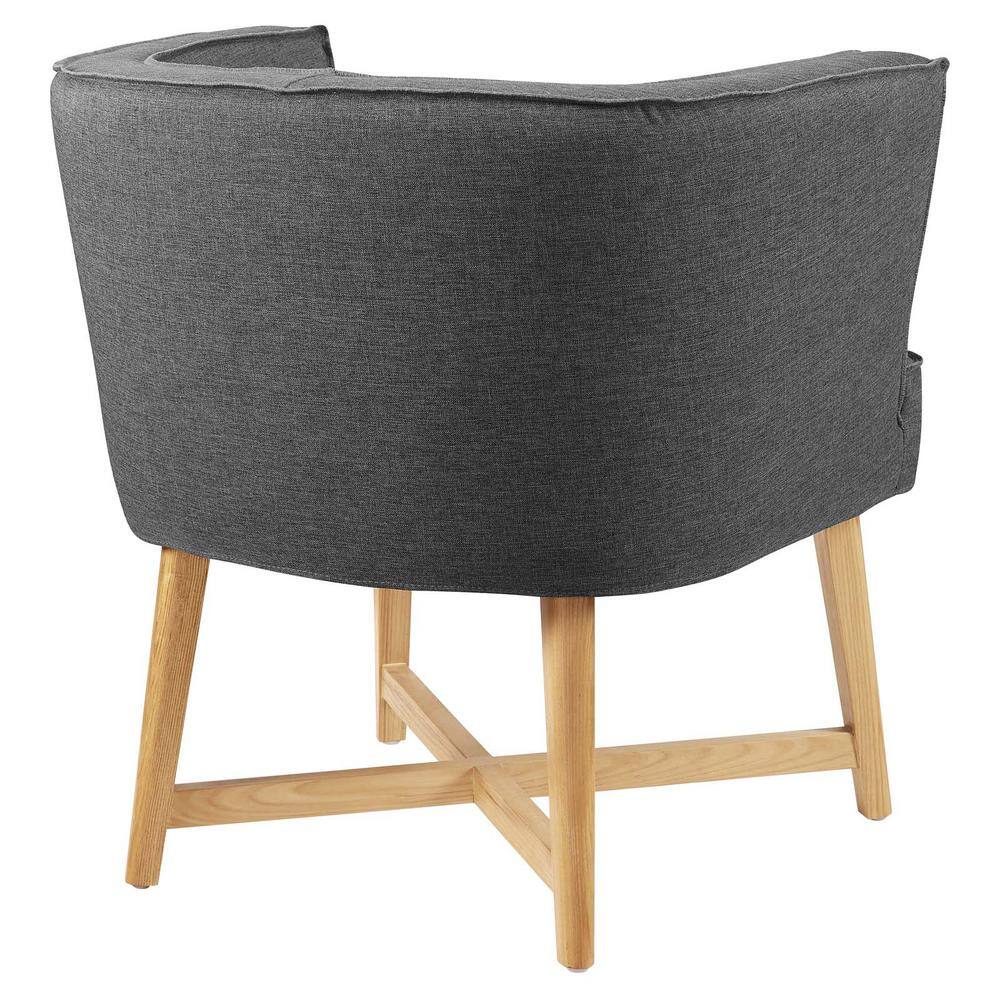 Ashwood Gray Barrel Back Accent Chair with Dense Foam Padding
