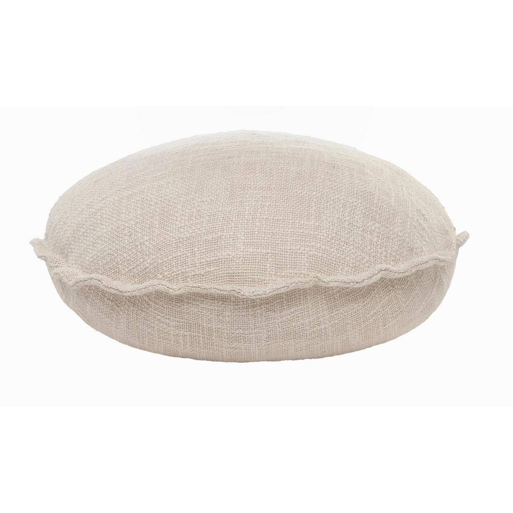 Birch Beige Round Polyester Throw Pillow 20"