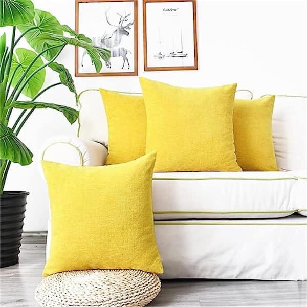 Bright yellow outdoor outlet pillows