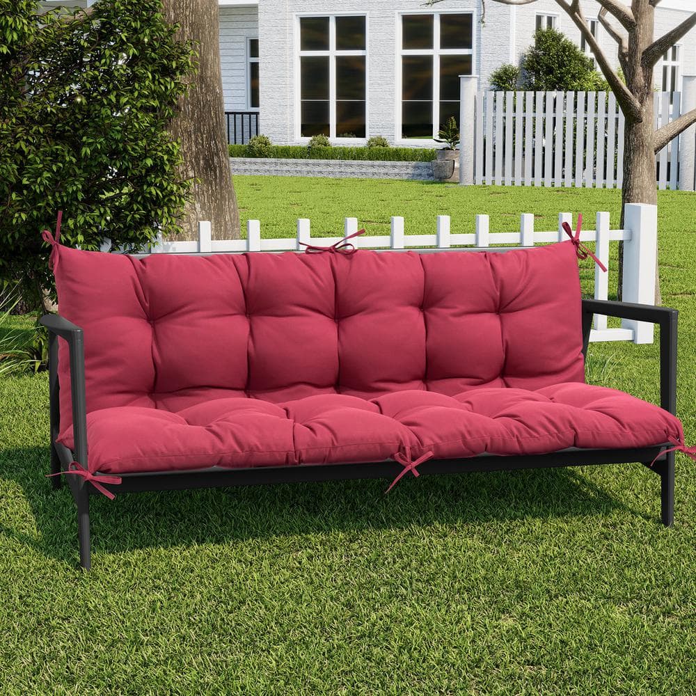 61 in. x 19.7 in. Rectangular Outdoor Bench/Swing Cushion with Backrest in 