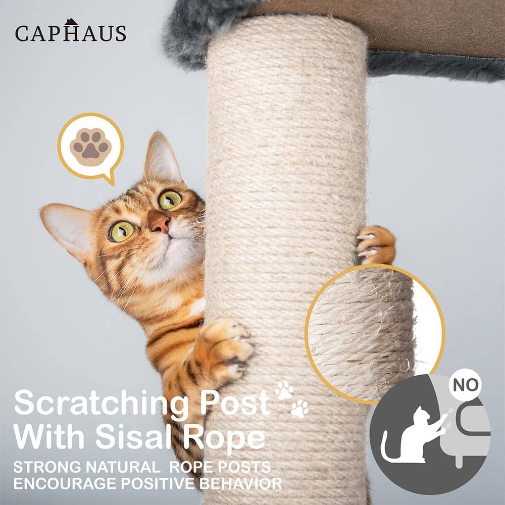 40'' Dark Gray Multi-Level Cat Activity Tree with Sisal Scratching Posts