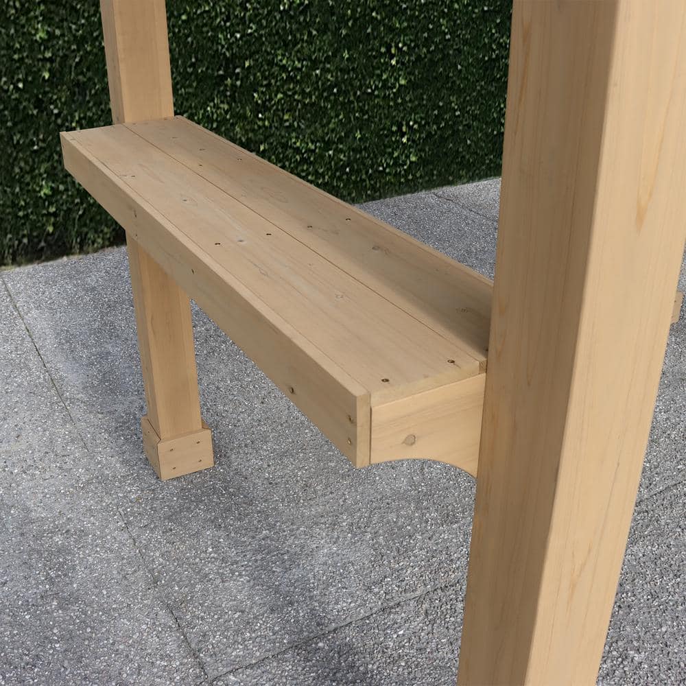 Meridian Cedar Grilling Pavilion with Brown Aluminum Roof