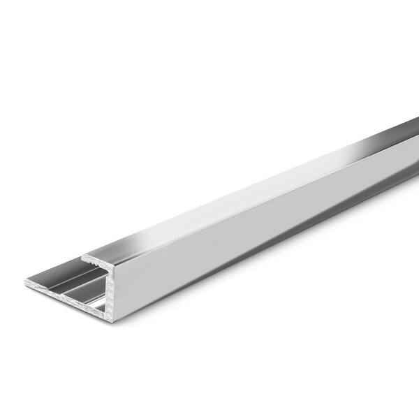 TrimMaster Chrome 5/16 in. x 981/2 in. Aluminum Square Tile Edging