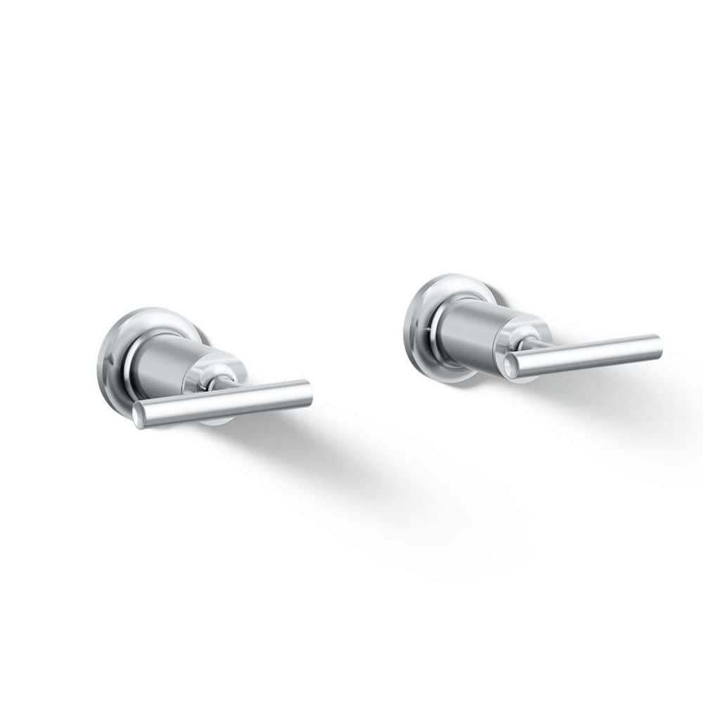 Purist Polished Chrome Double Lever Wall-Mounted Bath Trim