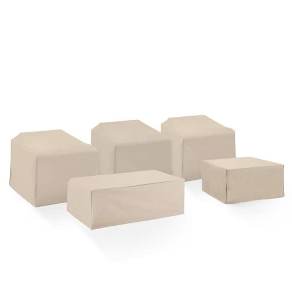 CROSLEY FURNITURE 5-Pieces Tan Outdoor Sectional Furniture Cover Set