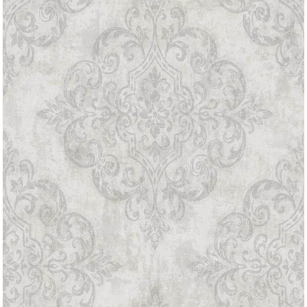 Seabrook Designs Atelier Damask Metallic Gold and Off-White Paper ...