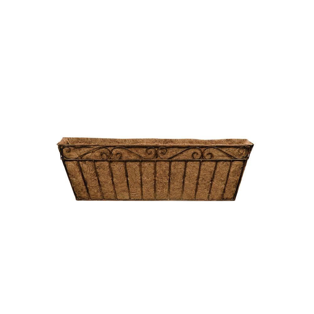 Elegant Patina Finish Solid Steel Window Box with Coco Liner