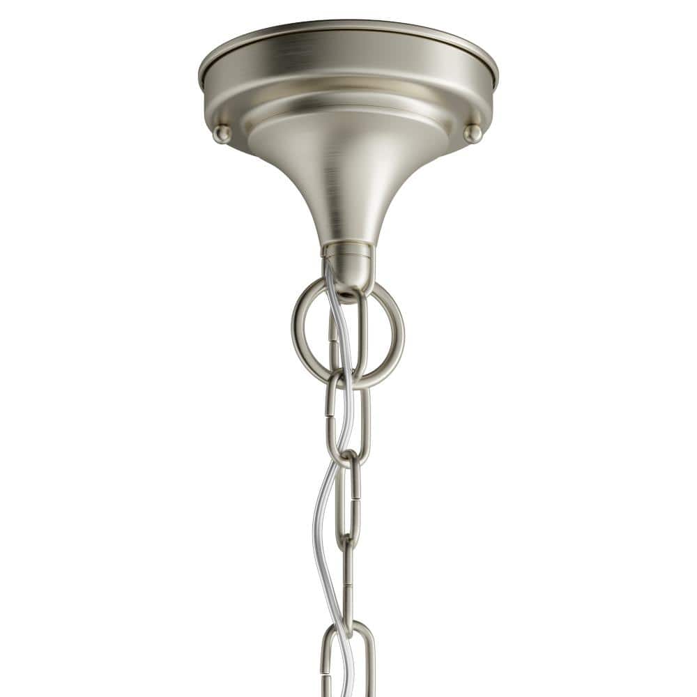 Elegant Brushed Nickel 3-Light Chandelier with Clear Beveled Glass