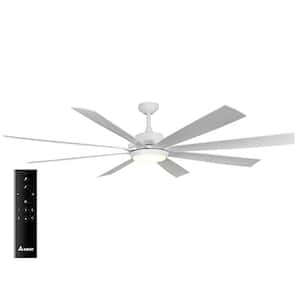 Rio Vista 72 in. Integrated LED Indoor/Outdoor Matte White Ceiling Fan with Remote, 8 Blades and Reversible Motor