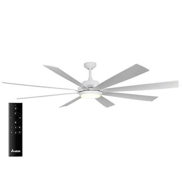 Delta Breez Rio Vista 72 in. Integrated LED Indoor/Outdoor Matte White Ceiling Fan with Remote, 8 Blades and Reversible Motor