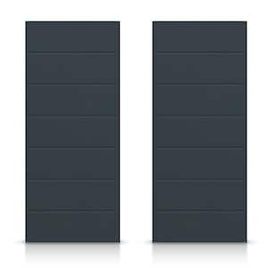 84 in. x 84 in. Hollow Core Charcoal Gray Stained Composite MDF Interior Double Closet Sliding Doors