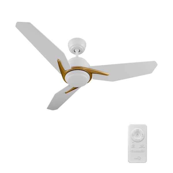 CARRO Vant 44 in. Color Changing Integrated LED Indoor Matte White 10-Speed DC Ceiling Fan with Light Kit/Remote Control
