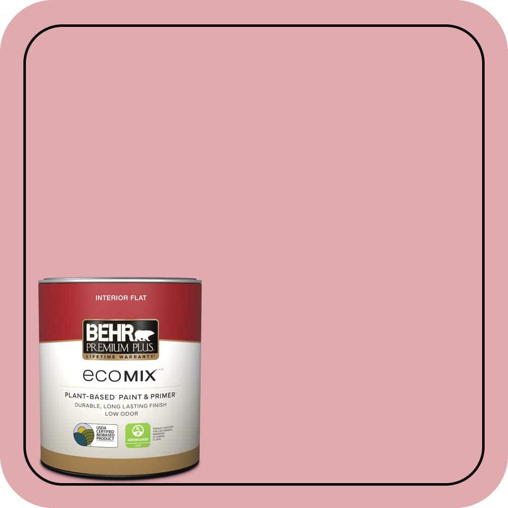 BEHR PREMIUM PLUS 1 qt. #130C-3 Raspberry Lemonade Flat EcoMix Plant ...