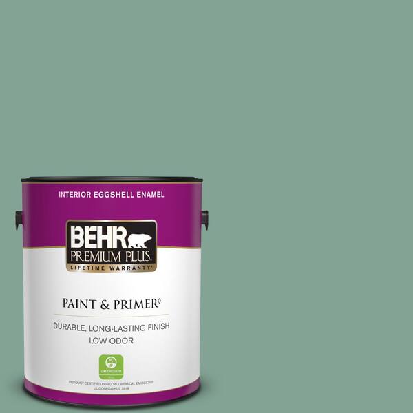 BEHR PREMIUM PLUS 1 gal. #470F-4 Aspen Aura Eggshell Enamel Low Odor Interior Paint & Primer