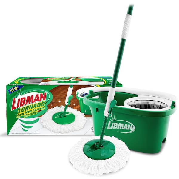 Libman Microfiber Wet Tornado Spin Mop and Bucket Floor Cleaning System