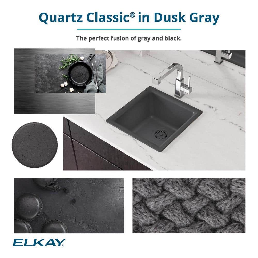 Dusk Gray Quartz 33" Single Bowl Undermount Kitchen Sink