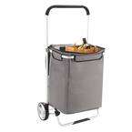 2 Wheel Polyester Fabric Euro Tote Storage Portable Organizer Cart, Large