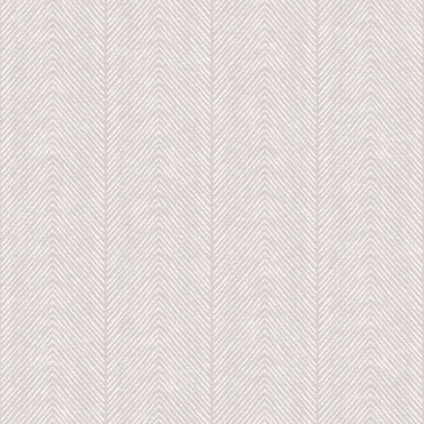 Natural Herringbone Grayish Beige Wallpaper Sample