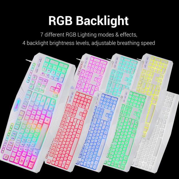 Lukyamzn RGB Backlit Gaming Keyboard, Programmable Backlit Gaming