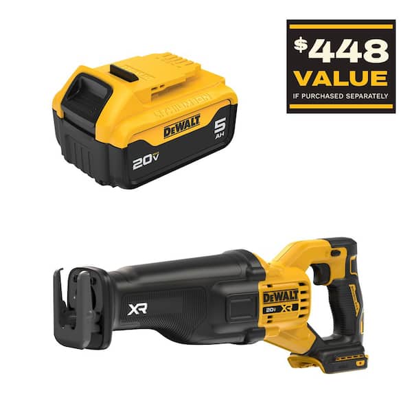 20V XR Lithium-Ion Cordless Reciprocating Saw with 20V Max Premium 5.0Ah Battery Pack